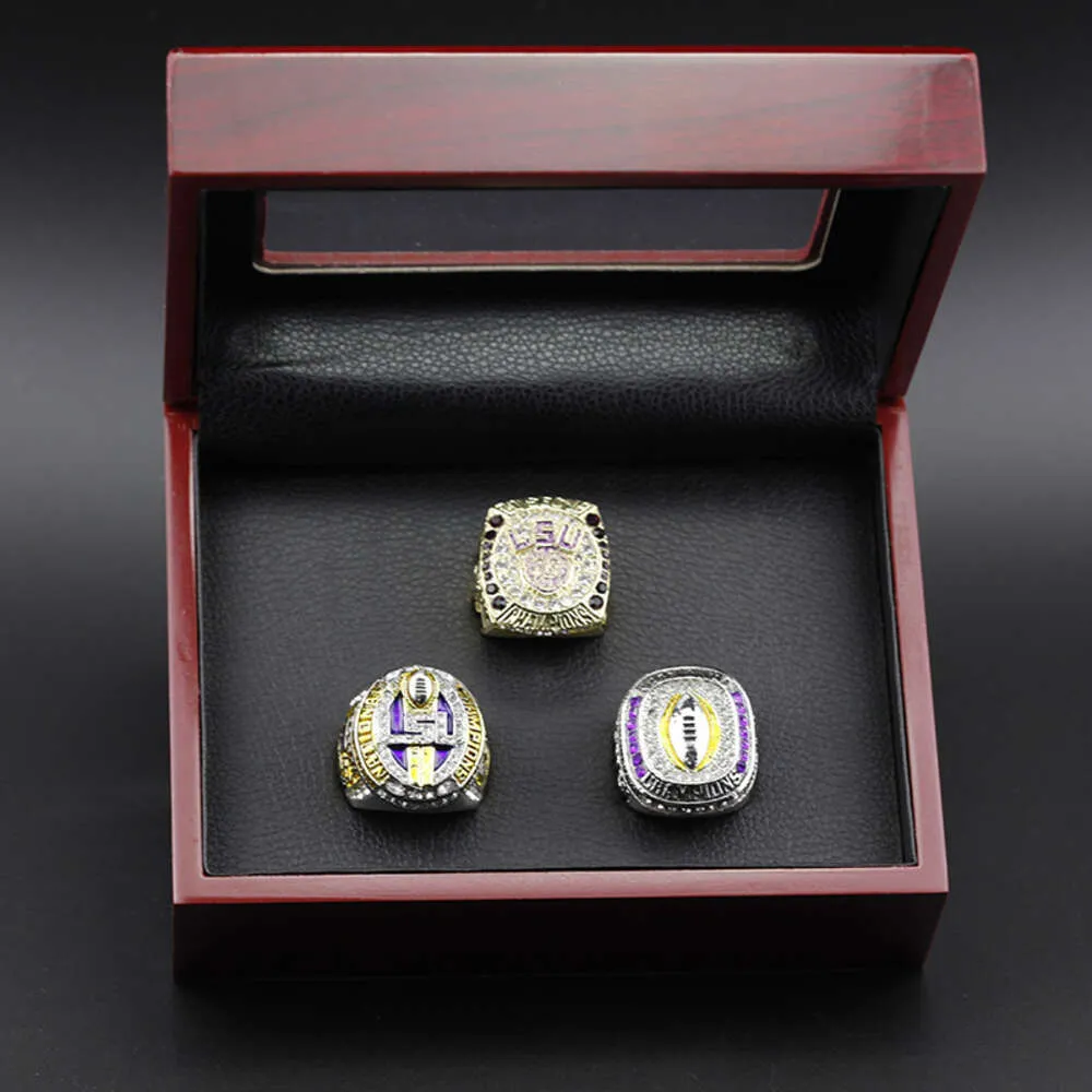 Band Rings 2019 University of Louisiana League NCAA LSU Championship Ring 3 zestawy