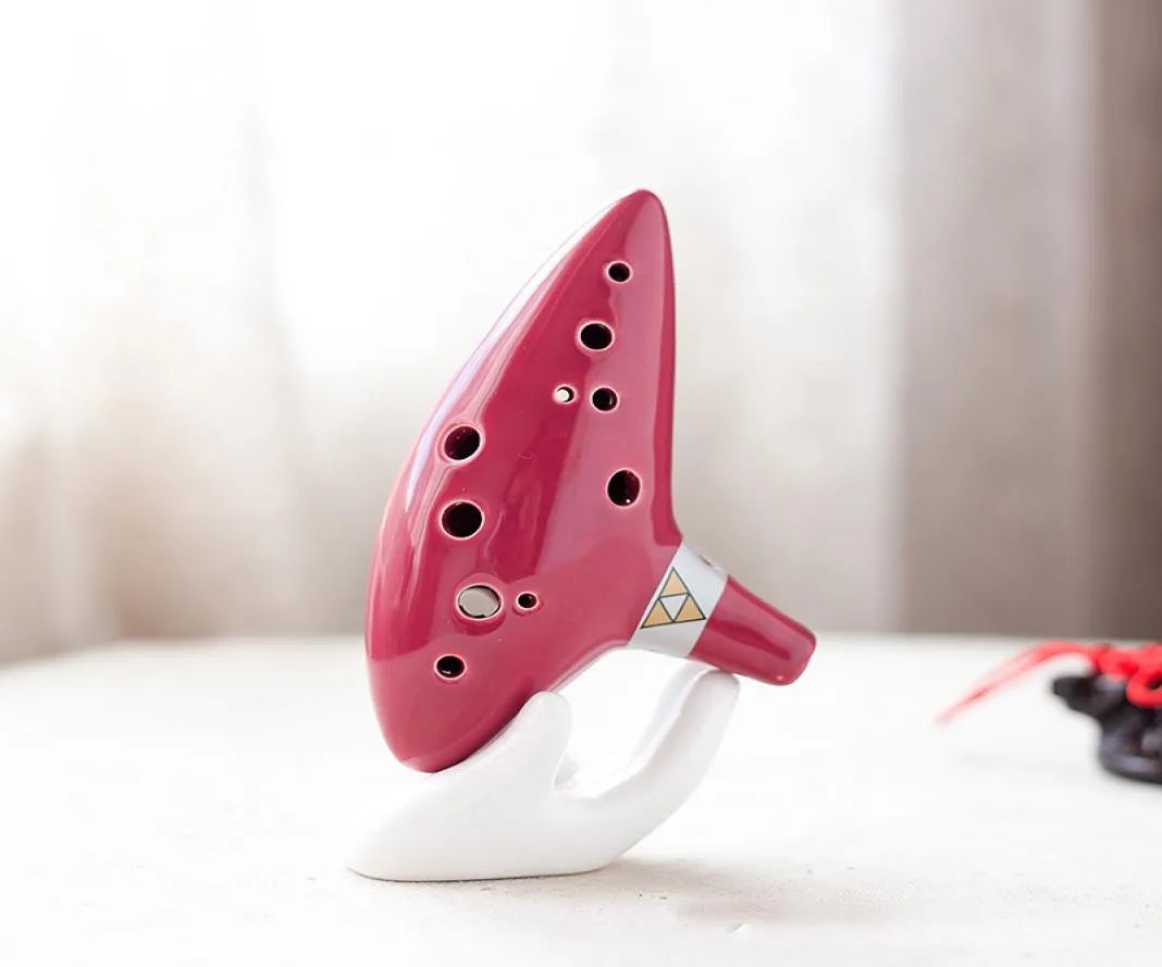 12 Holes Ocarina Ceramic Alto C med Song Book Display Stand Party Favor4498899