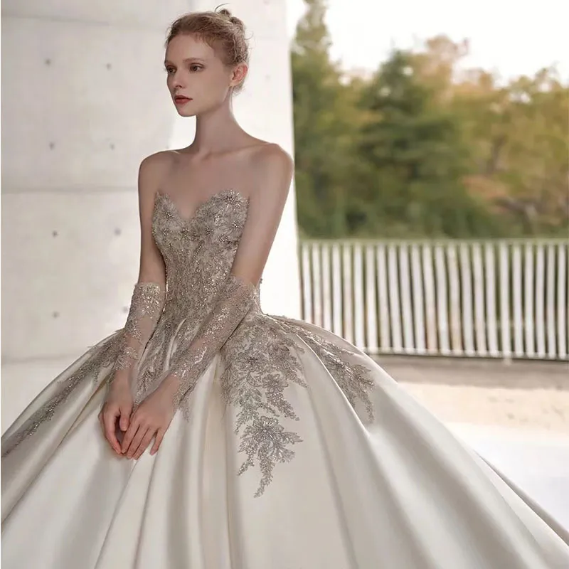 Ball Gown Wedding Dress 2025 Sweetheart Beaded Embroidery Lace Satin Bridal  Gown Princess Vestidos De Novias Custom from Dhgate Ball Gown Wedding  Dresses - price 223.12