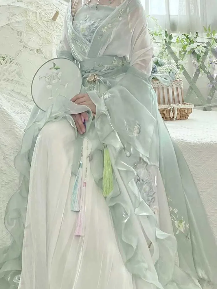Chinese Hanfu Dress Women Traditional Embroidered Green Polyester Hanfu  Costume from Dhgate Ethnic Clothing - price 111.97