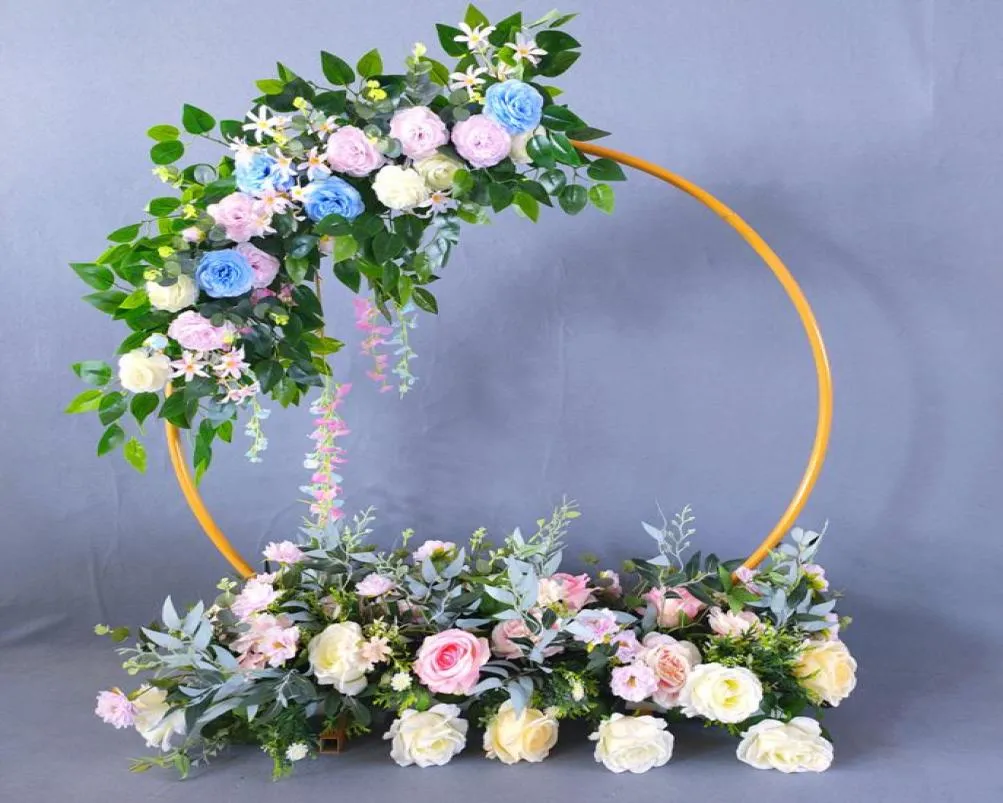 Wedding Arch Metal Circle Achtergrond Smeedijzeren plank Decoratieve rekwisieten Diy Ronde Party Achtergrond Plank Flower Stand frame4903645