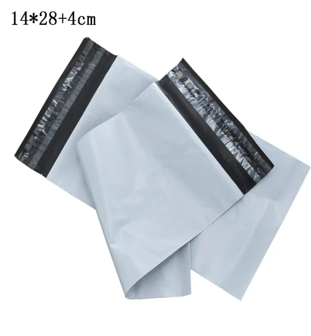 14x284cm Plastic Courier Mailing Package Bag Post Envelope -Taschen Selbstkleber weiße Plastik -Mailer -Verpackungsbeutel Retai6587936