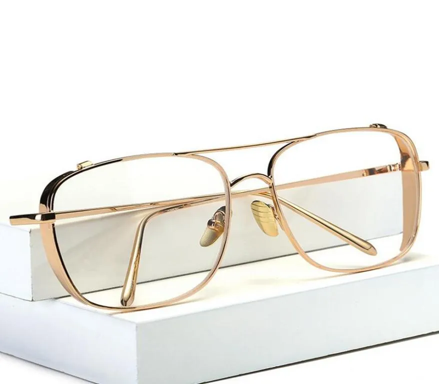 Drei Farben Mode Gold Metall Rahmen Brillen für Frauen weibliche Vintage -Brille klare Linsen optische Frames Lljje126080390