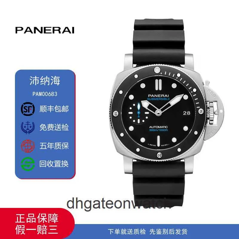 Peneraa High end Designer watches for Submarine Series Automatic Mechanical Mens Watch 42mm Calendar Waterproof Night Glow PAM00683 original 11 with real logo and b