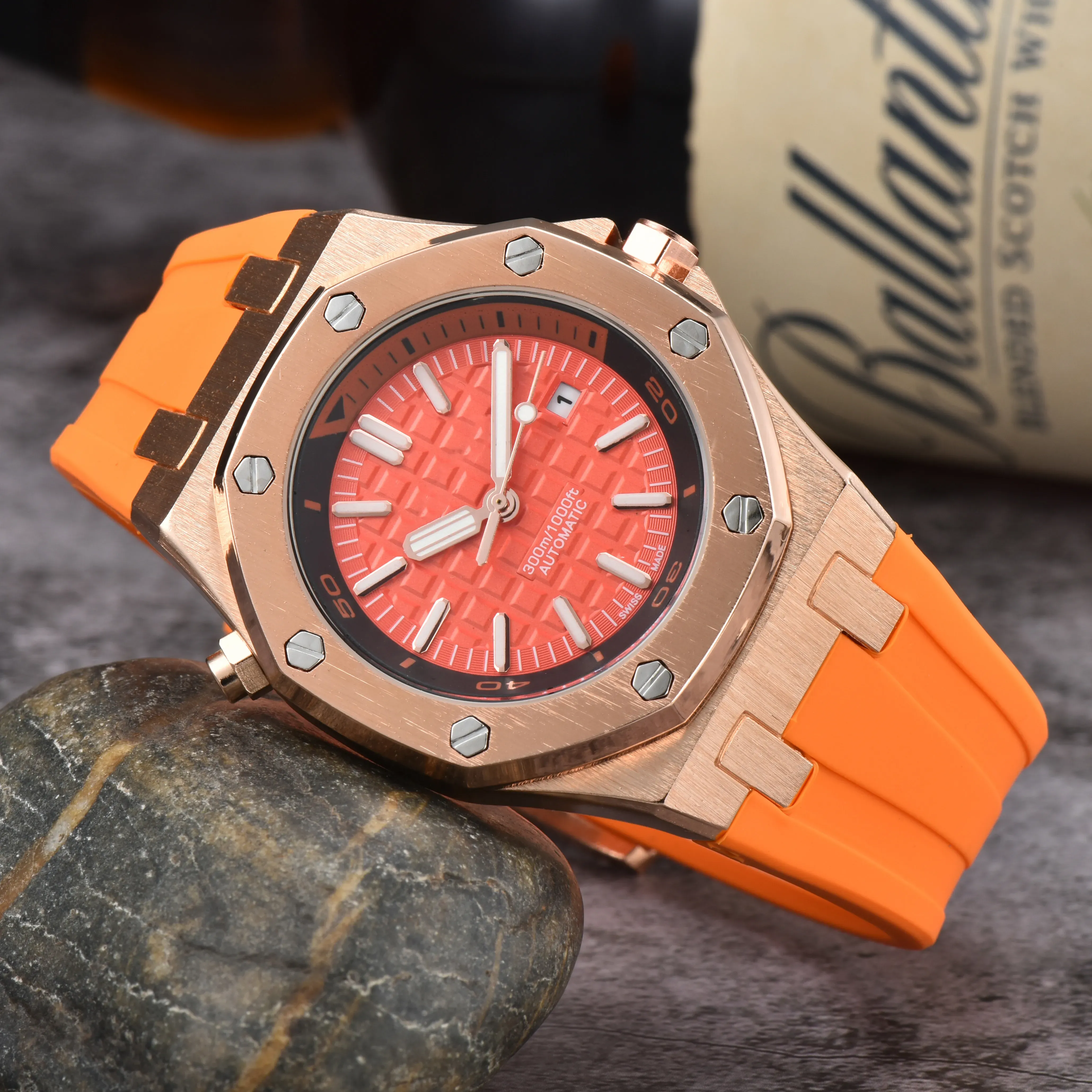 Montres pour hommes montres de haute qualité Designer Watches 42 mm Logo A et P Quartz STRAP LUXY LURME STRAPE REFFORM