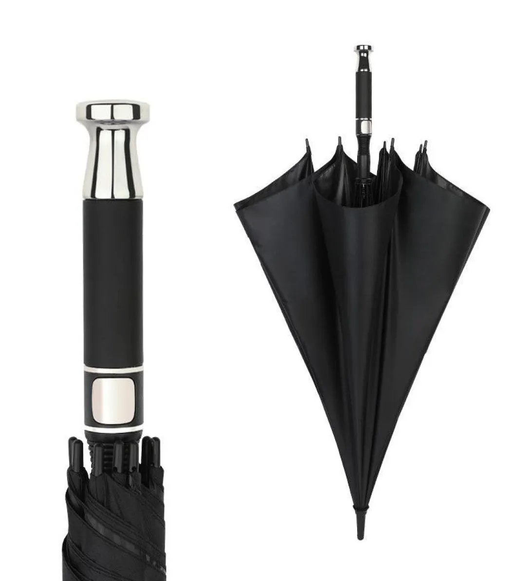 Paraplu's luxe golfparaplu Volledige vezel Automatisch lang handvat bedrijf Sraight paraguas aangepaste logo8153385