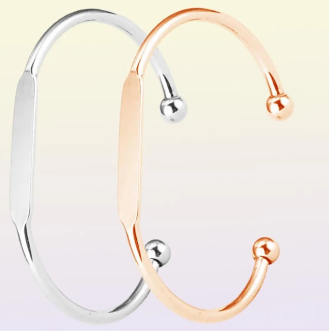 Mylongingcharm 30pcslot Blank Cuff Bangles Engravable Copper Bracelet Rosegold Gold Bracelets T0692 Q07209459223