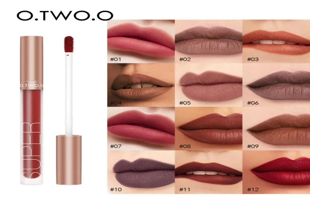 Otwoo 12 Colors Matte Lip Gloss Velvet Nude Lips Makeup Гласс Giploss waterpoof длительный жидкий помада 4776017