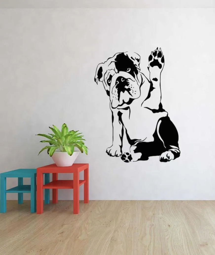 Bulldog chien Pet Pet Vétérinaire Salon Salon Stickers Mural Salle Murale décale Home Decor Room Art Affiche Y08055217308