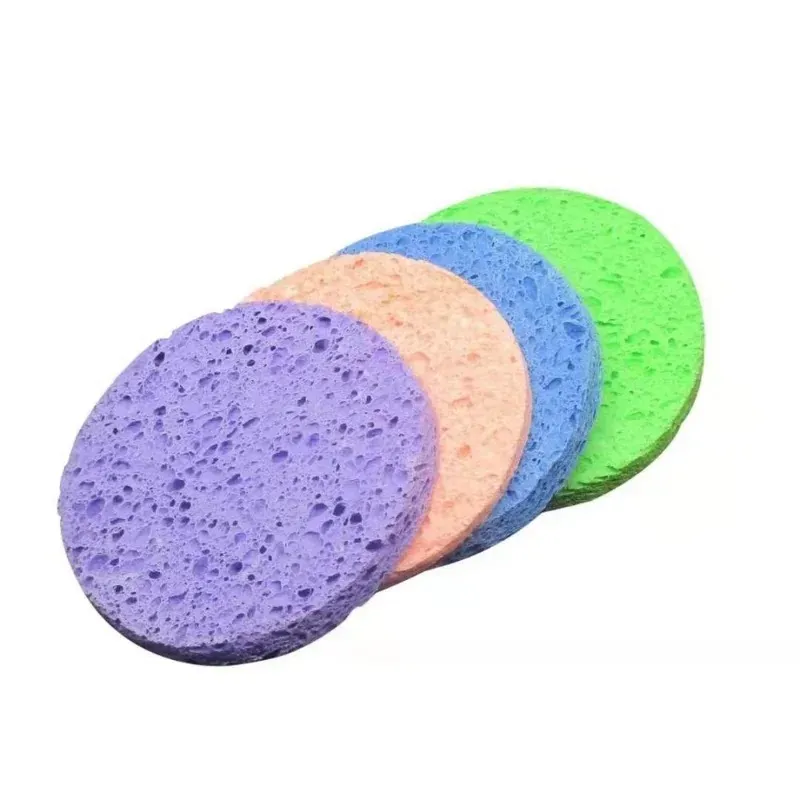 5PCS 7CM Face Sponge Round Makeup Remover Tool Natural Wood Pulp Cellulose Compress Cosmetic Puff Facial Washing Sponge Towel