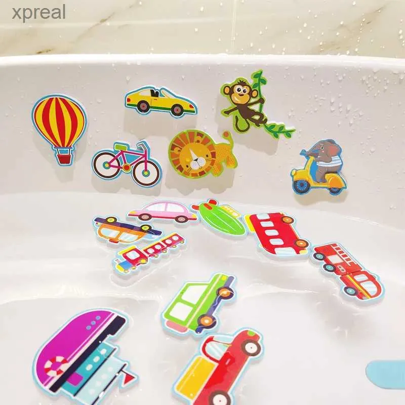 Banyo oyuncakları Yumuşak Eva Stickers Erken Eğitim Diy Bulmaca Oyuncakları Hayvan Çıkartmaları Banyo Yüzen Küvet Trafik Bebek Banyo Oyuncakları Bebek Hediye