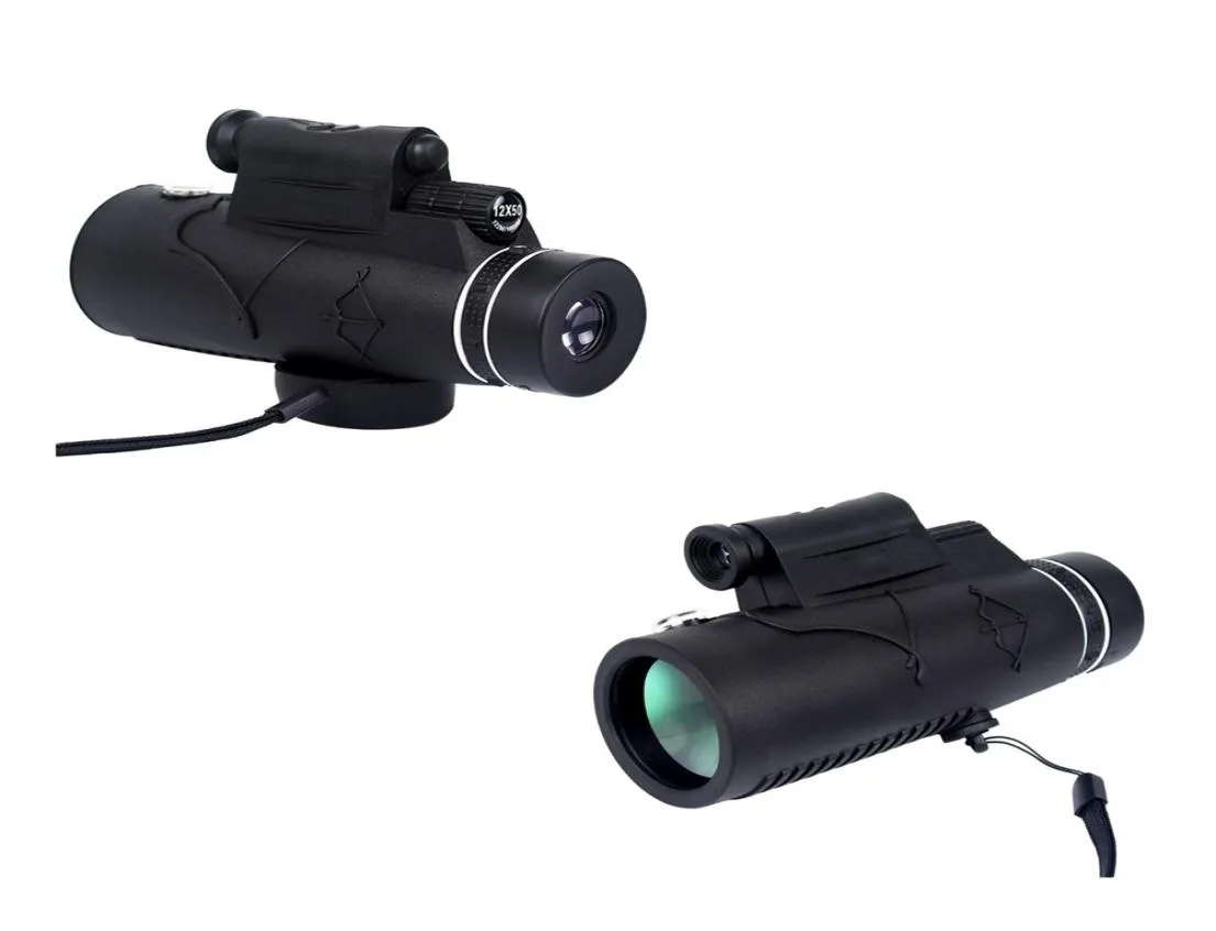 12x 50 HD Gadgets Optical Outdoor Gadgets Monocular a laser Filhlight Telescópio Monocular Alta ampliação para viagens Hunting9458639