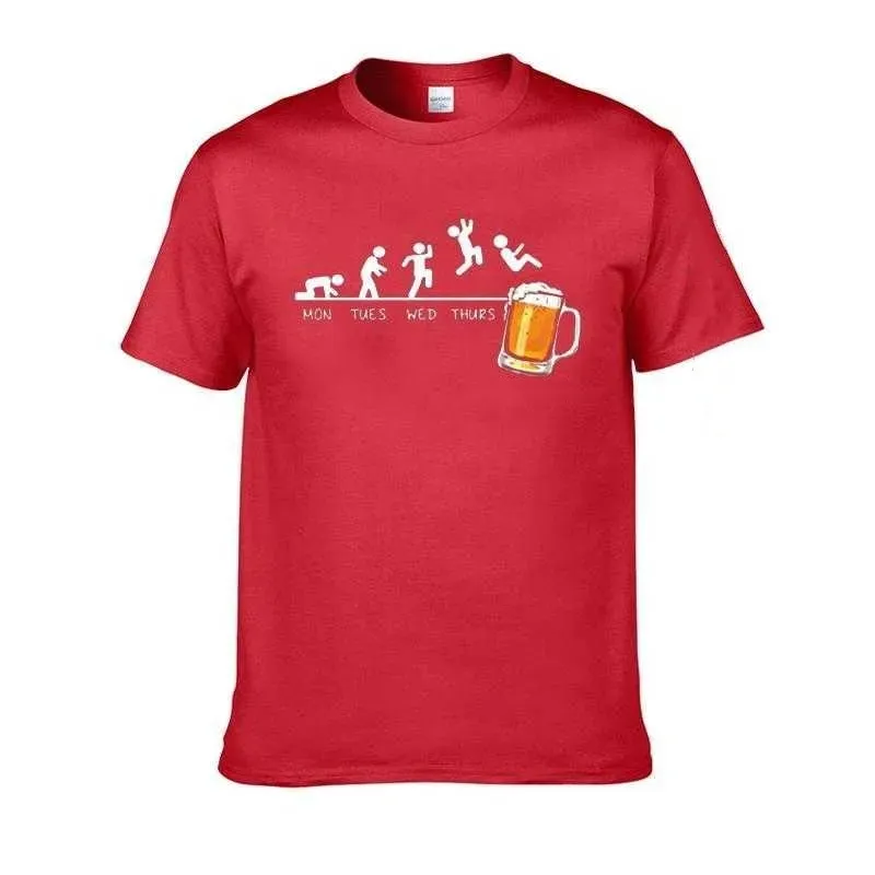 Herren T-Shirt mit Aufdruck „Friday“ – lustiger Spruch „Monday Tuesday Wednesday Thursday“ – Rundhalsausschnitt – modisches, lässiges Oberteil_voghion.com