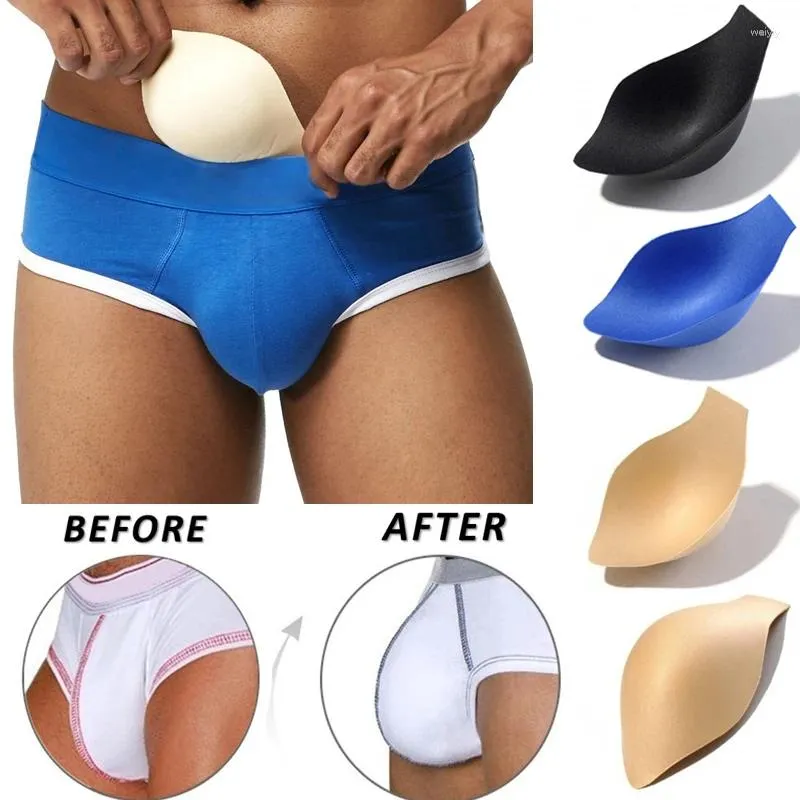 Underpants Men Briefs Gąbki Oddychane Seksowne 3D Penis ochronne podkładka wybrzuszenia miękkie trójwymiarowe kubki bielizny pnia pływania