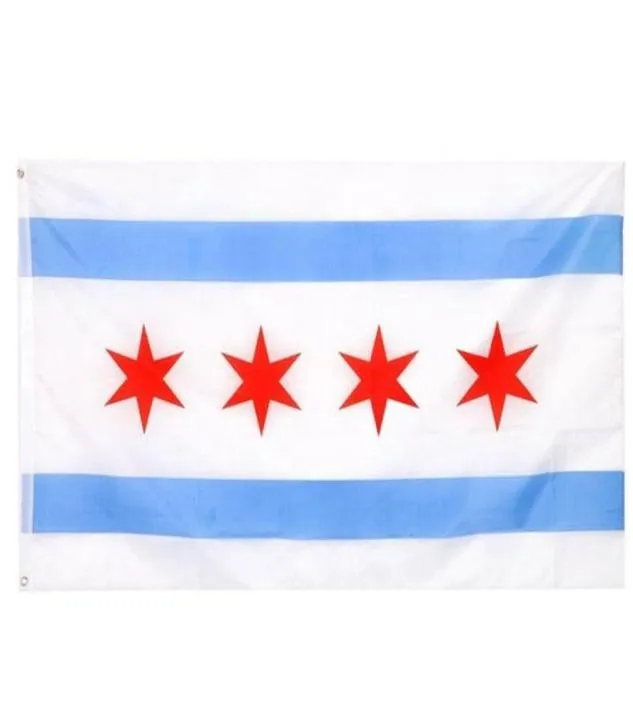 Chicago Flag High Quality 3x5 FT City Banner 90x150cm Festival Party Gift 100D Polyester Indoor Outdoor Printed Flags and Banners7872930