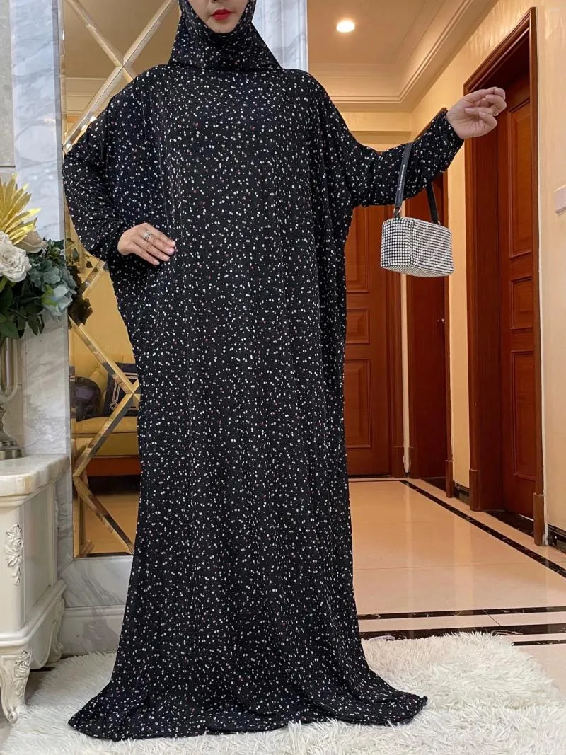 Ethnische Kleidung 2024 Eid mit Kapuze muslimischer Frauen Kleid Gebetskleid