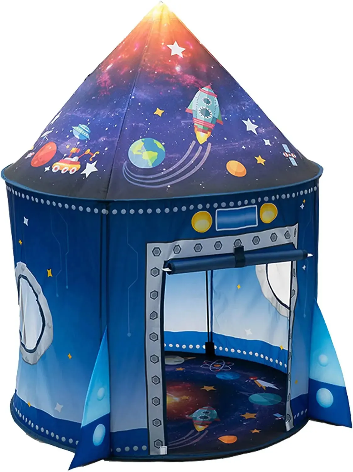 Rocket Ship Kids Tent Pop Up Play Toy Tent for Children Large Space Indoor Pretenda Playhouse ao ar livre para meninos meninas 240419
