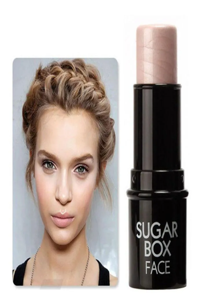 Twarz makijażu makijażu rozświetlacza bystro lśniący proszek kremowy tekstura srebrna połysk światła marka cukru pudełko 4612273