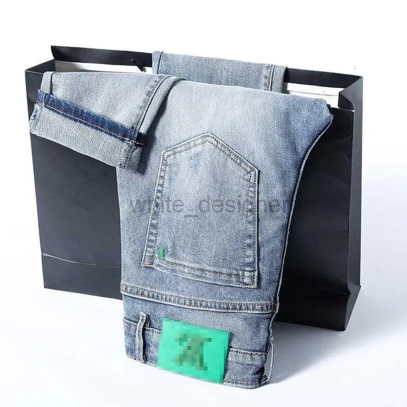 Designer Jeans Mens high-end nieuwe jeans herenmodemerk reliëf kleur slank fit elastische leggings