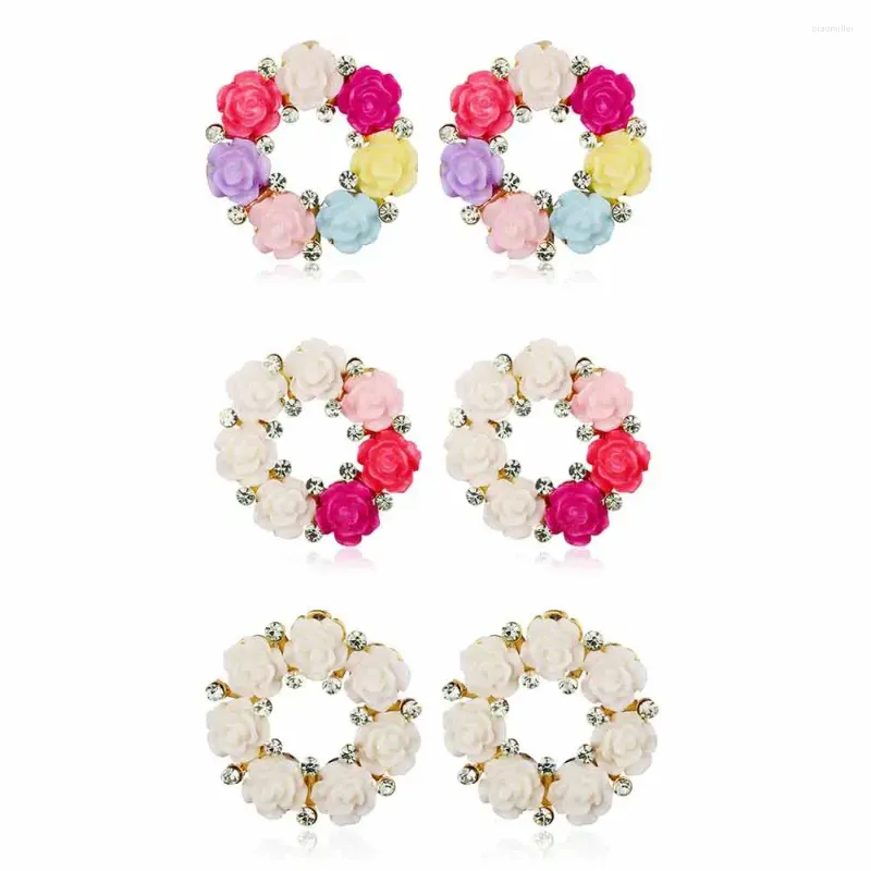 Brincos de garanhão floral para mulheres 3 estilos de verão unhas de orelha fina orelhas sensíveis à marca de designer brincos bijoux