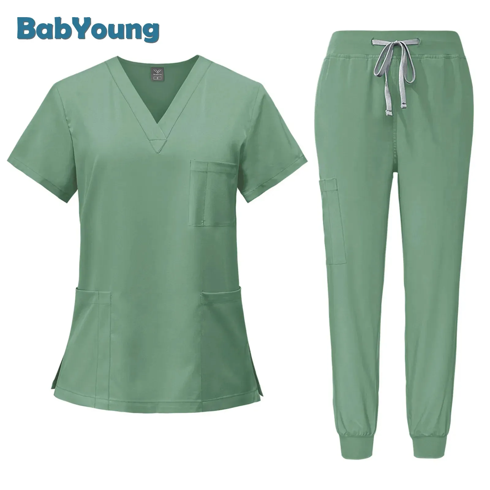 Multicolor Unisex Short Sleeved Pharmacy Nurse Uniform Hospital Doctor Workwear Oral Dental Surgery Uniforms Scrubs Sets 240418