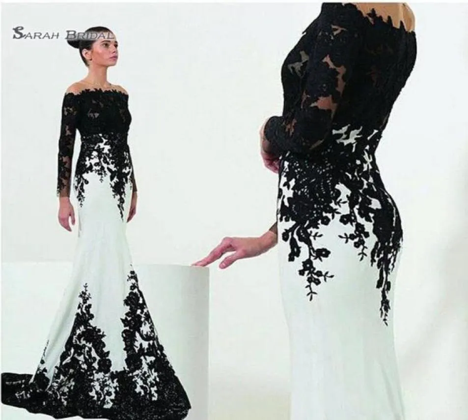 Off Shoulder Mermaid Dress Custom Size Plus Size Satin Applique Celebrity Evening Gowns Vestidos De Novia9163407