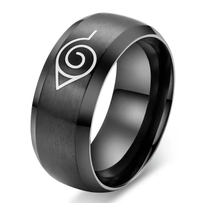 Anime Ring Fine Jewelry 8mm Black Cool Men Jewelry Stainless Steel Mens Man Party Accessories Usa Size9726798