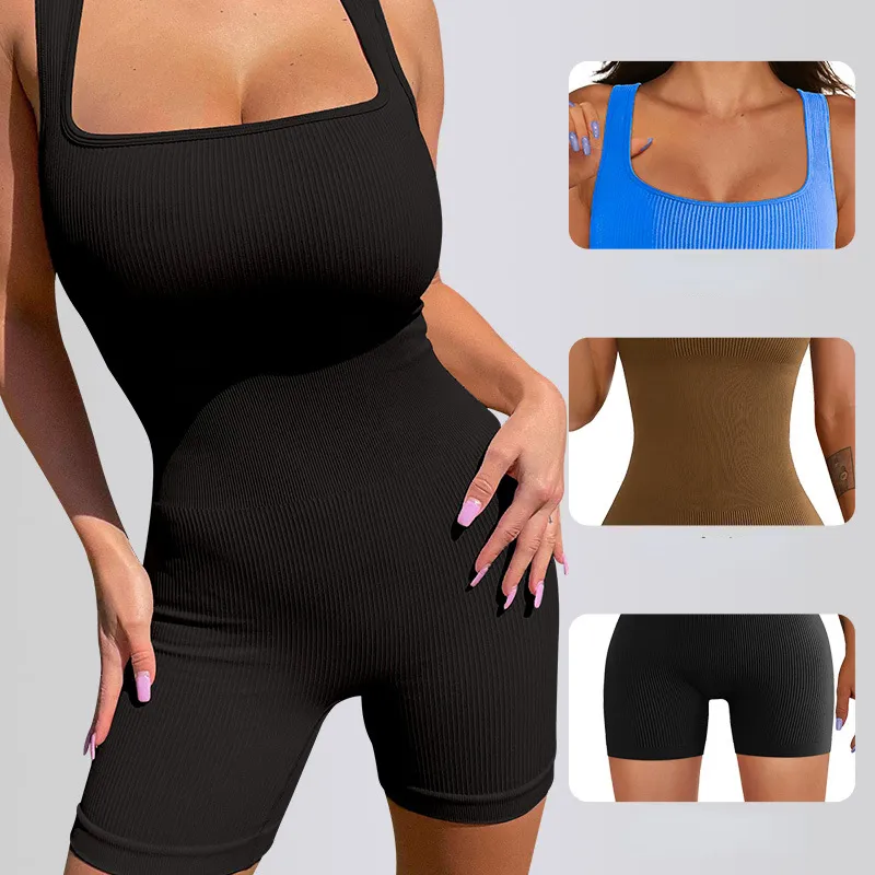 Shorts Jumpsuit avtagbar bröstkuddstrå tätt träningslitage