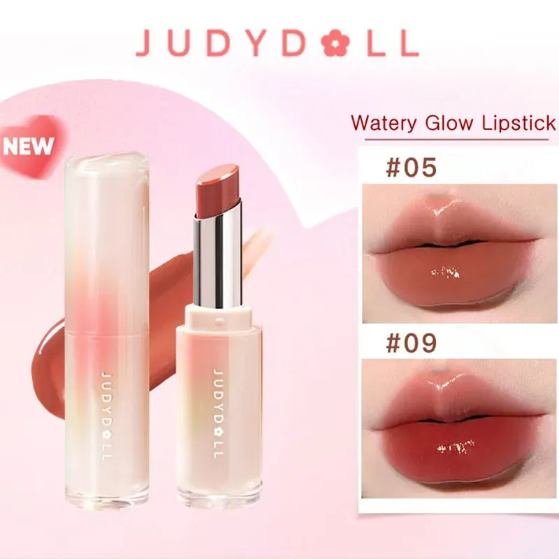 Ustawiają judydoll wodnisty glow szminka lustro balsam do ust nawilżający solidny warg glos szklany glazura odcienia makijaż