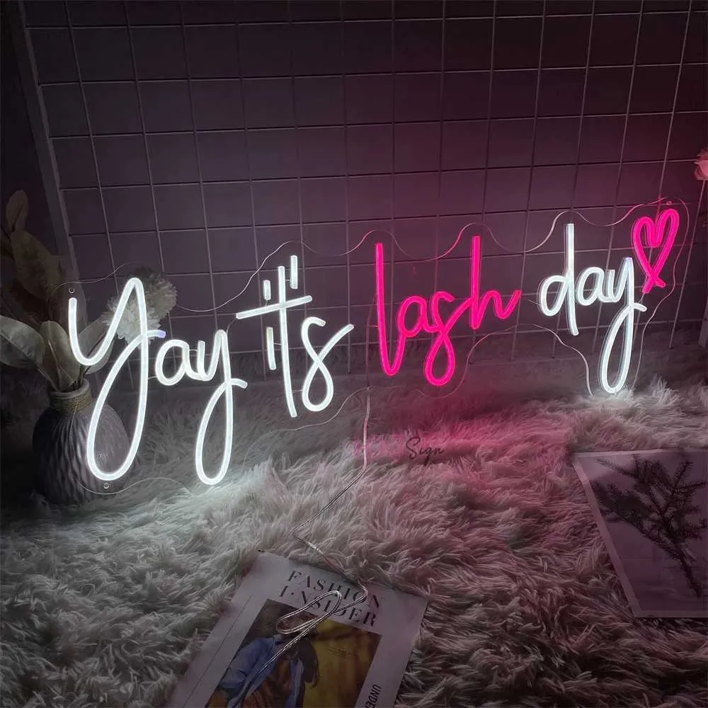 Neon LED Sign Yay Its Lash Day USB Neon Night Light... From Casual_love ...