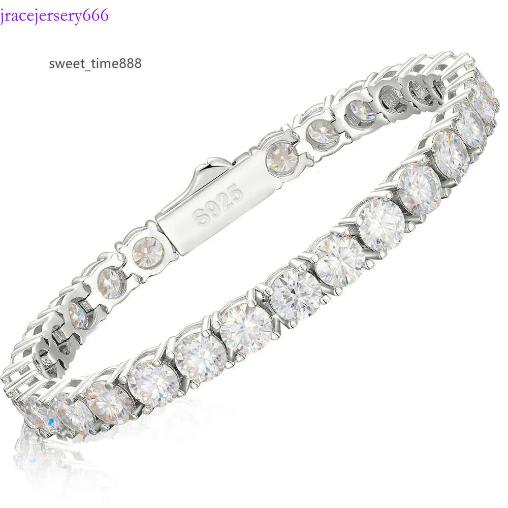 3mm-6mm Sterling Sier VVS Moissanite Tennis Bracelet Pass Diamond Test Free Engraved Bling Men's Fine Jewelry for Women