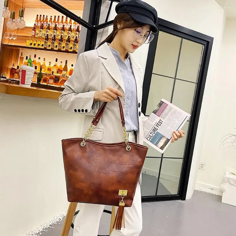 Umhängetaschen hochwertige lässige Vintage Frauen Tasche PU Vielseitige Mode weibliche Handtaschen Großkapazität Käufer tte