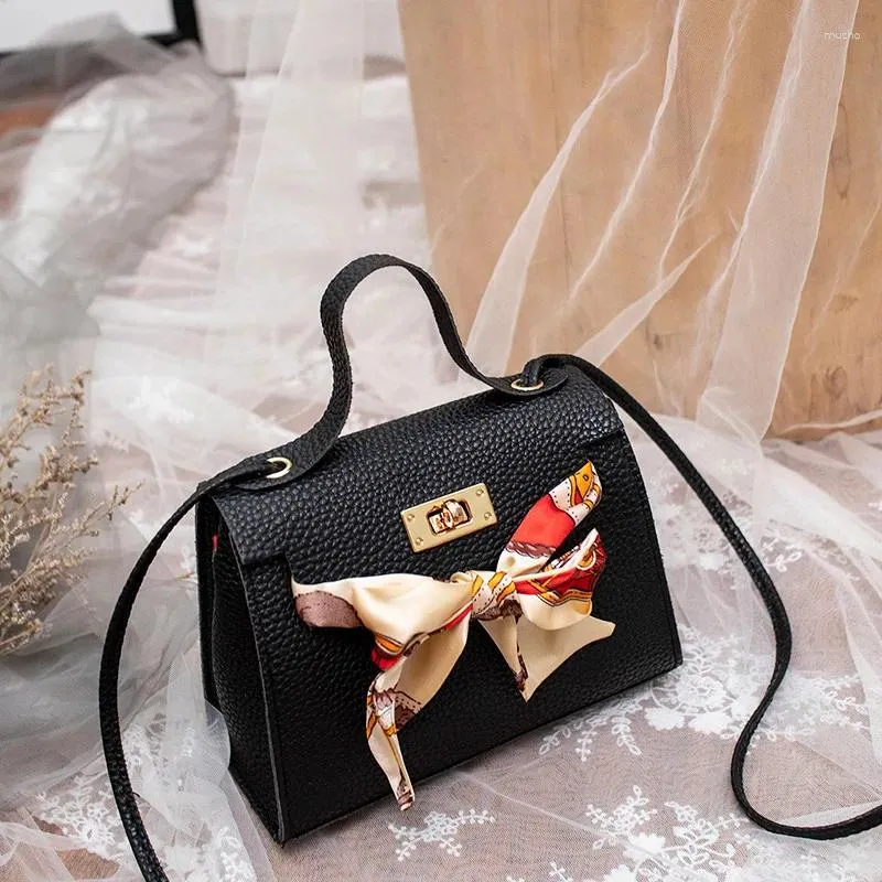 Sacs à bandouliers à la mode Lychee Scarf Lady Handbag 2024 Explosion Modèle Messager Sac Elegant Wild Mini Mobile Phone