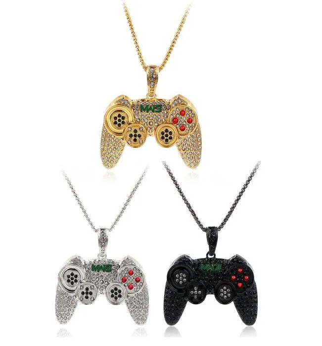 Top Fashion Franco Chain Game Controller Desgin Pendants Ожерелье Хип -хоп Хрустальный ожерелье из колье шило