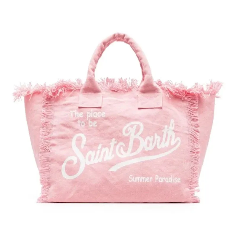 Saint Barth Brand Casual Tote Bag Travel Beach Large Capacity Tassel Designer Luxury Handbags Women Shopping Bags 240429