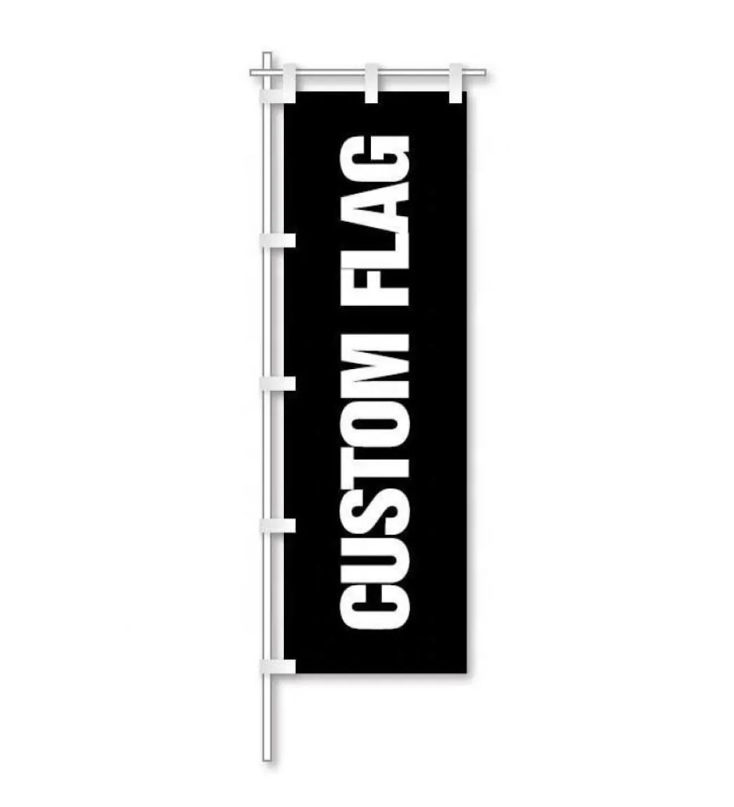 180x60cm Nobori Flag 100d Polyester Verkauf billig Custom Logo Design Outdoor Sports Advertising Club Brass Grommets 6675264