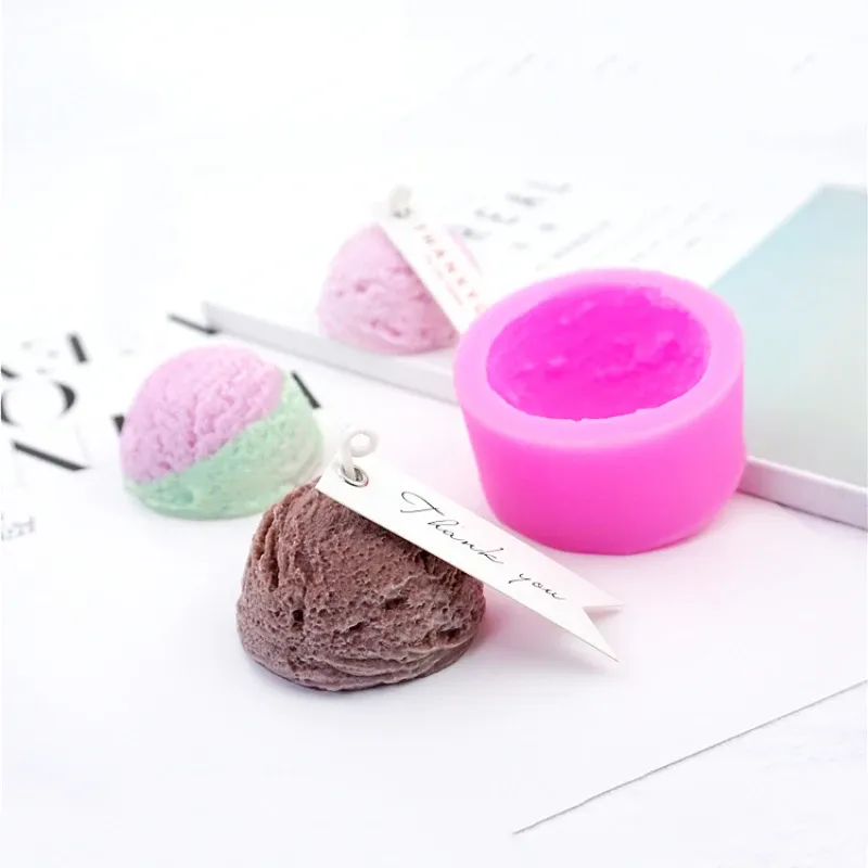 Kaarsen diy simulatie ijsbal kaarsen siliconen vorm fondant mousse cake decoreren gereedschap gips aromatherapie soap chocolademensen