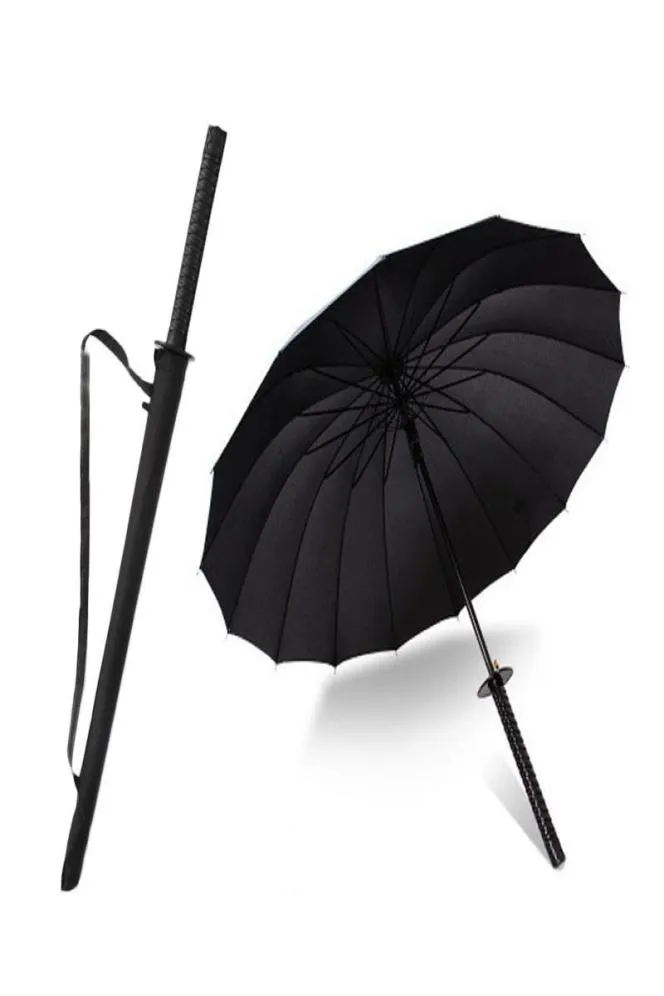 Umbrellas Brand Men Long Handle Japanese Samurai Umbrella Stylish Black Ninja Sword Katana Large Windproof YS016514785