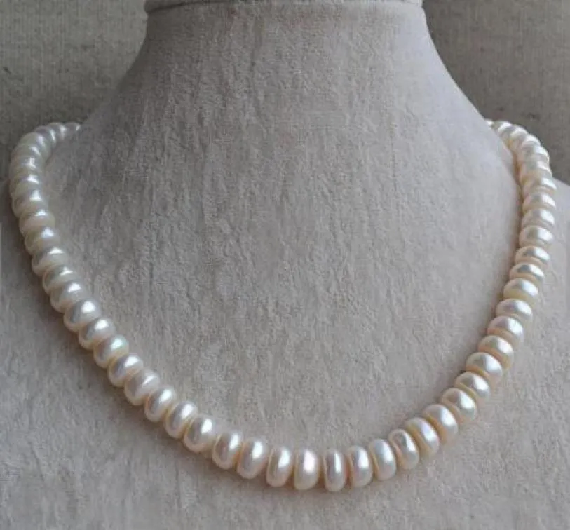 Äkta Pearl Jewellery17Inches White Color Real Freshwater Pearl Necklace95105mm Big Size Woman Jewelry2792078