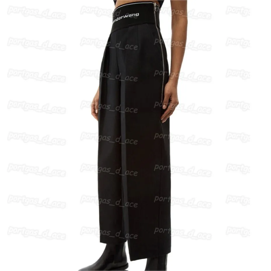 Yüksek katlı kadın pantolon yan fermuarlı tasarım düz pantolonlar rahat sokak tarzı kadın pantolon 292q