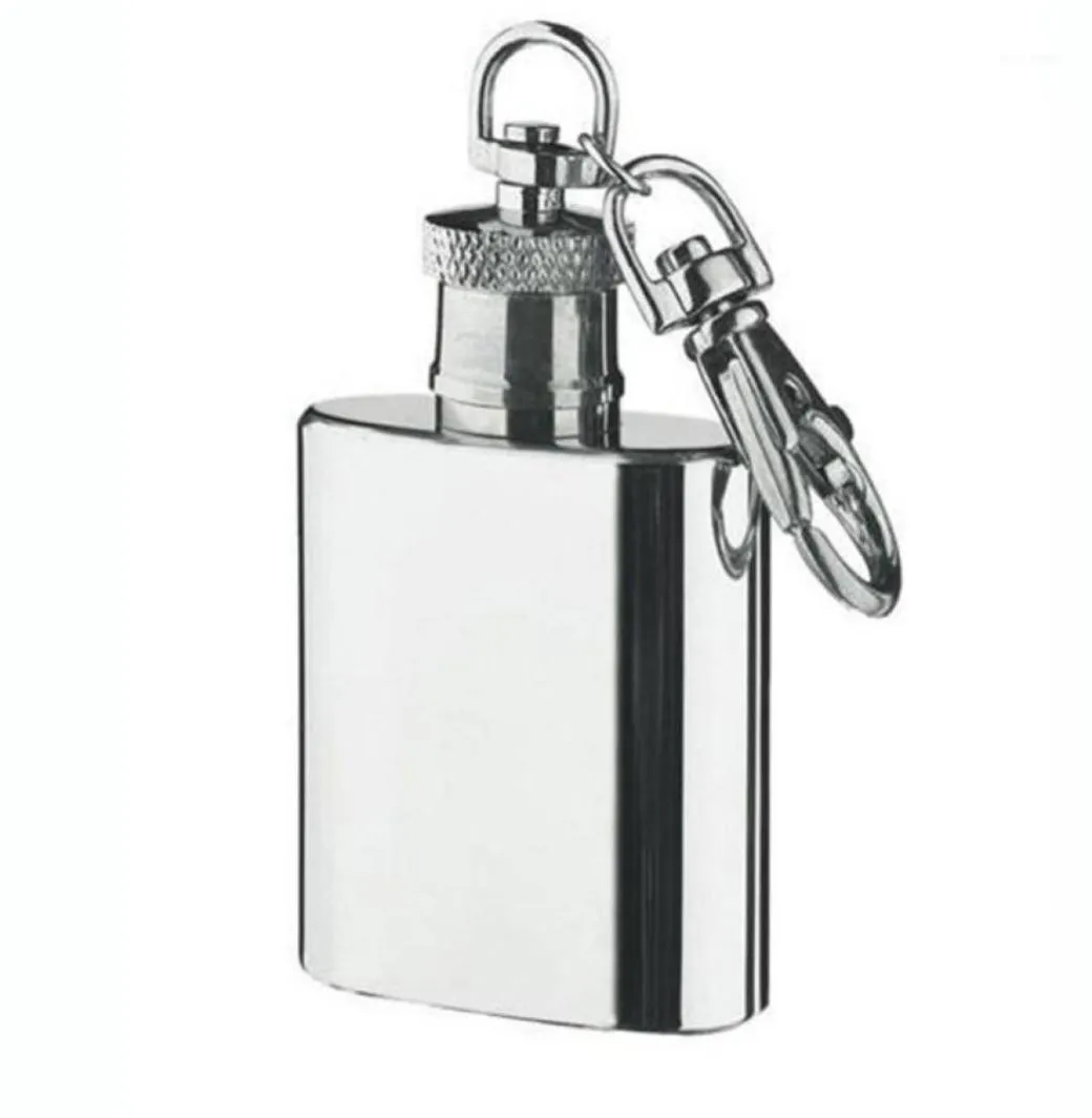 Whole 1oz 28ml Mini Stainless Steel Hip Flask Alcohol Flagon with Keychain E0Xc high quality Silver Tone Key Chain Flask drop1845103