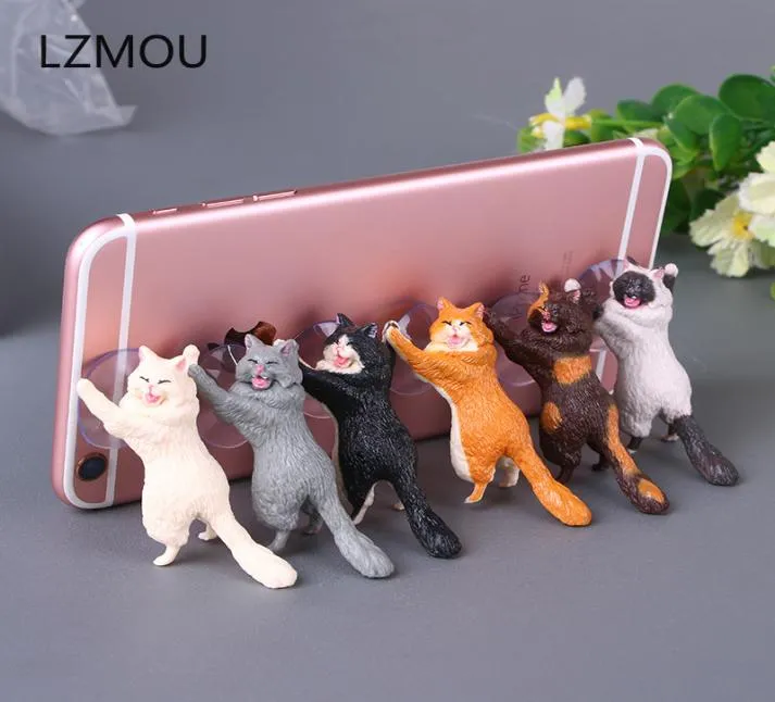 INS -stijl Universal Cute Cat mobiele telefoonhouder tablets bureau auto standaard mount sucker bracket navigatie beugel desktop dashboard7797080