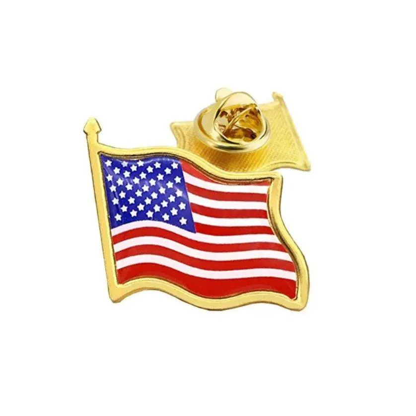 Andere feestelijke feestbenodigdheden Amerikaanse vlag Rapel Pin Verenigde Staten USA HAT TIE TAK BADGE PINS MINI -broches voor kledingzakken Decorati otkqw