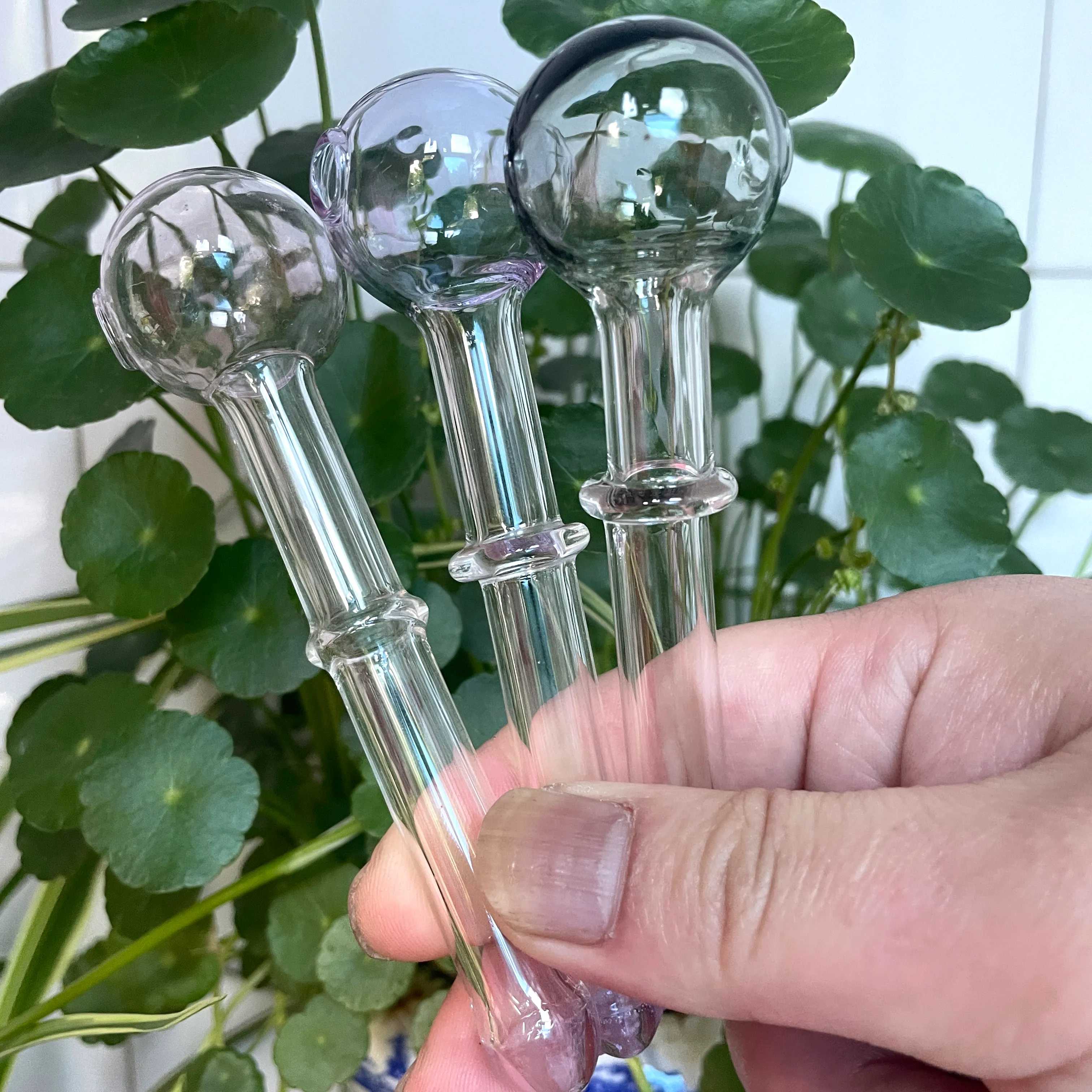 COLOR bubbler pyrex glass pipes Curved Glass Oil Burners Pipes 5.5 inch length glass tube Balancer Skull Pipe smoking pipes