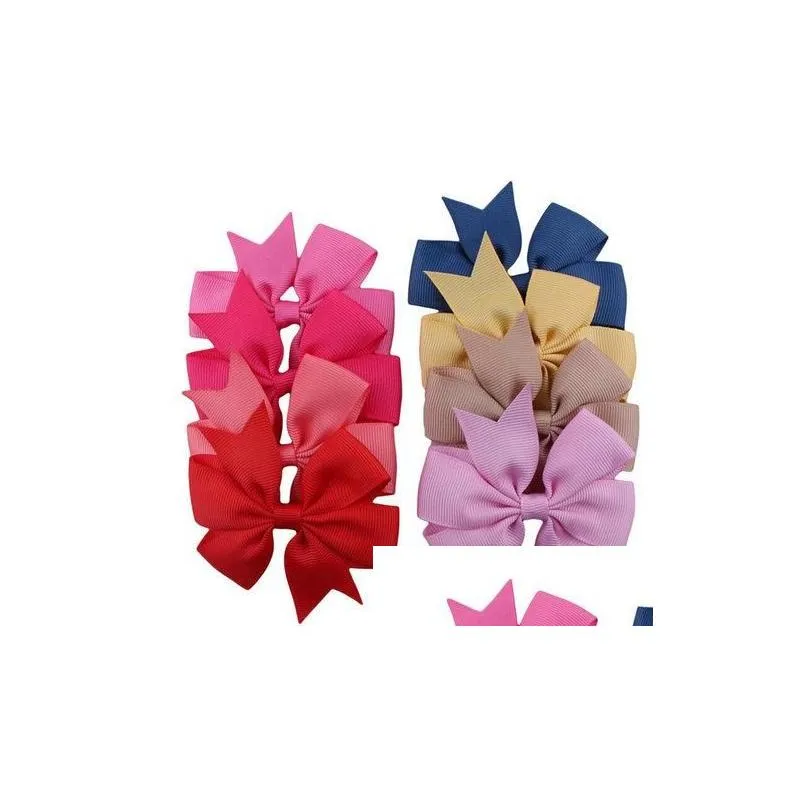 Accessoires de cheveux 40 couleurs 3 pouces Coup de ruban côtelé mignon avec clip bébé fille Boutique Cadeaux de fête