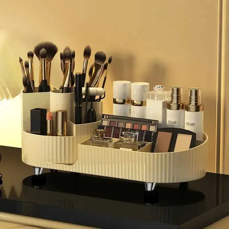 Rossetti organizzatori cosmetici Luxury 360 Cosmetics Up Storeg Brush Makeup Box Boxe Tavolo Ruota Q240429