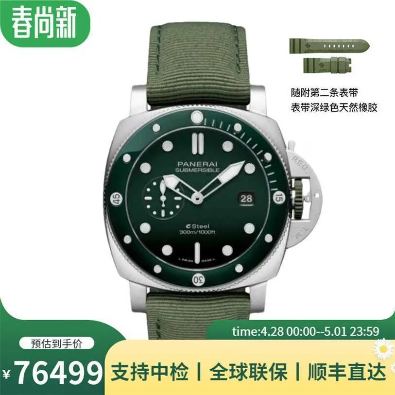 Luxe horloges Replica's Panerai Automatische chronograaf Polshorloges Panereis Zwitserse Watch Stealth Series Automatische mechanische heren Watch 44 mm Green be