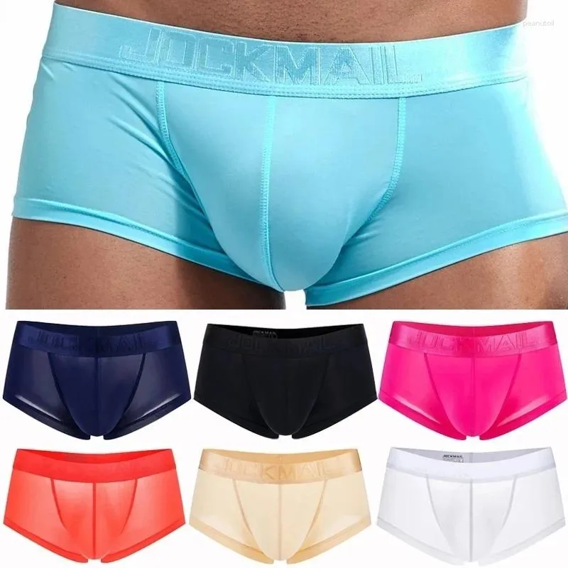 Underpants Sexy Underwear Men Boxer Panty Shorts Ice Silk Original Panties Breather Briefs Ultra-thin Transparent Fun Gay