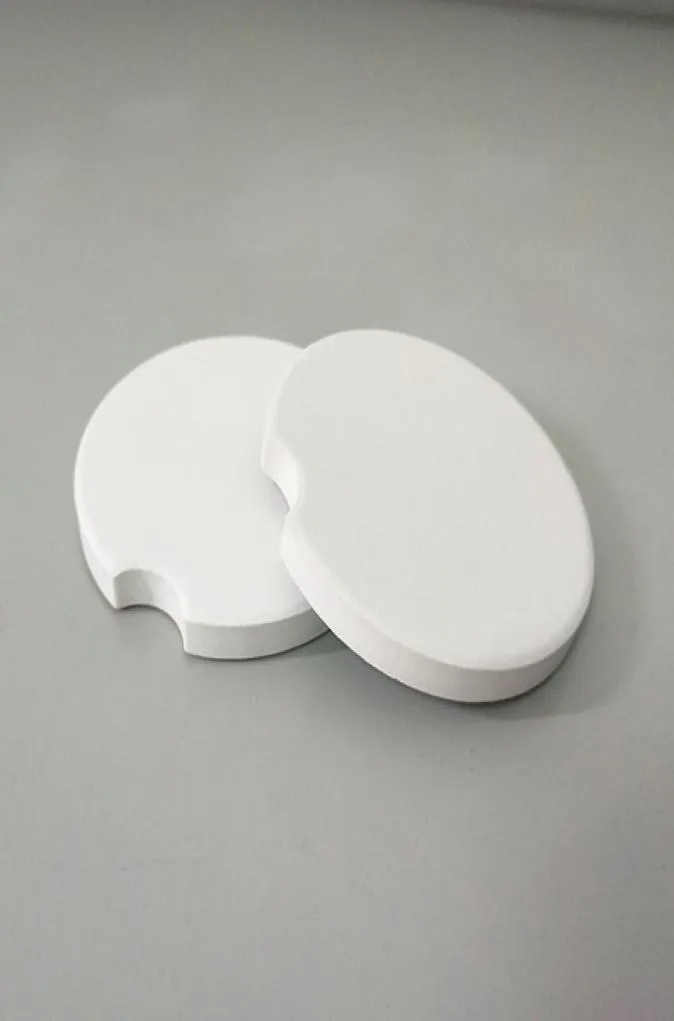 120pcs sottoballinatura di ceramica per auto in bianco 6666 cm Coaster di materiali di consumo in bianco berretto di materiali di consumo RRA3493439617