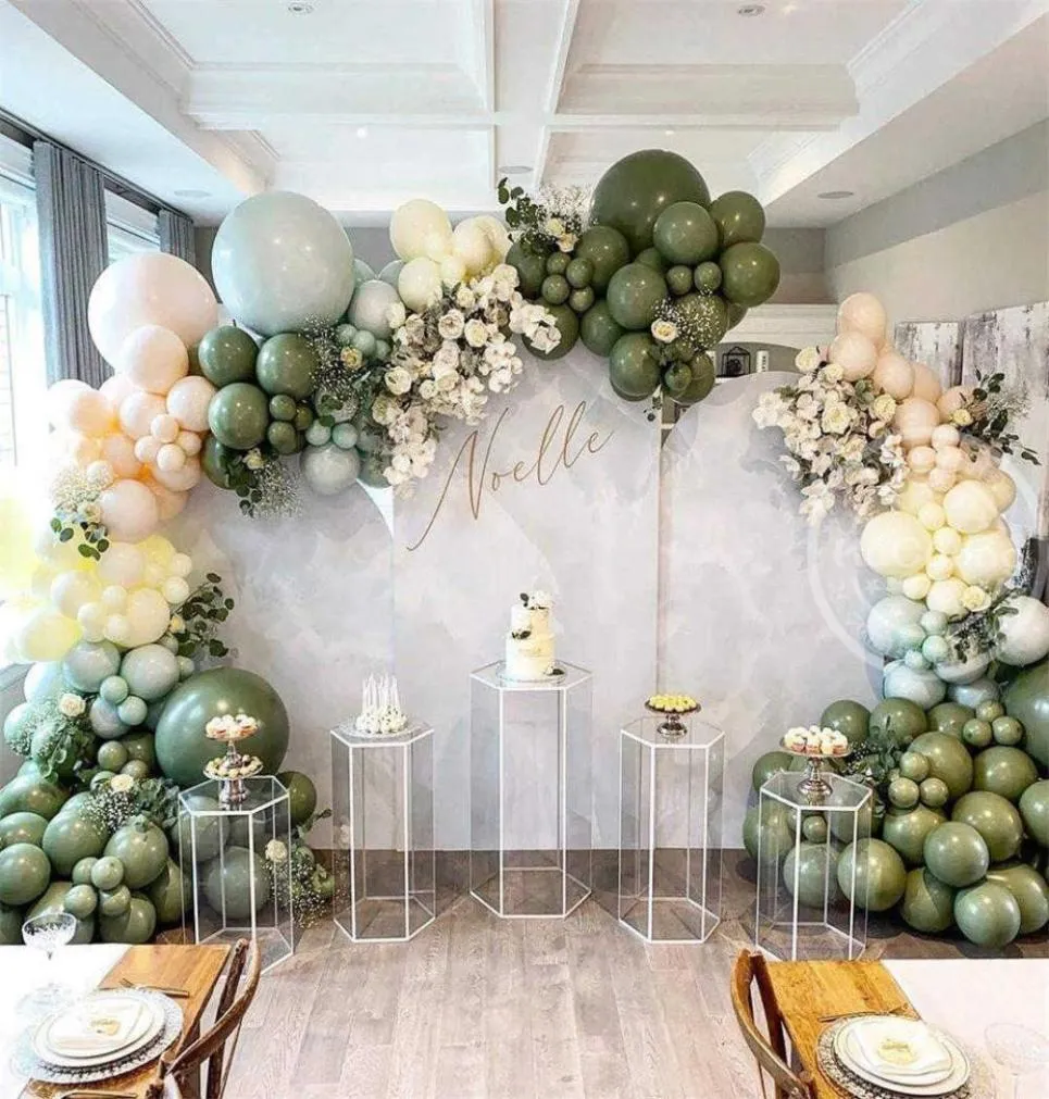 146pcs avocado green Balloon Garland Arck Kit Double Skin Balloon Set Sweddation Dishing Gutement Decoration